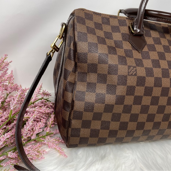 114 Pre Owned Authentic Louis Vuitton Damier Ebene Speedy 35 Bandouliere SP1144 - Picture 4 of 16